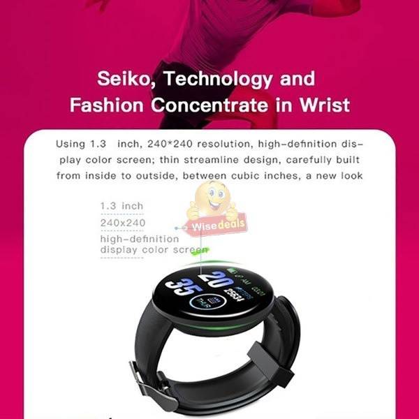 Bluetooth Fitness Bracelet - Monitor Heart Rate, Blood Pressure, Blood Oxygen
