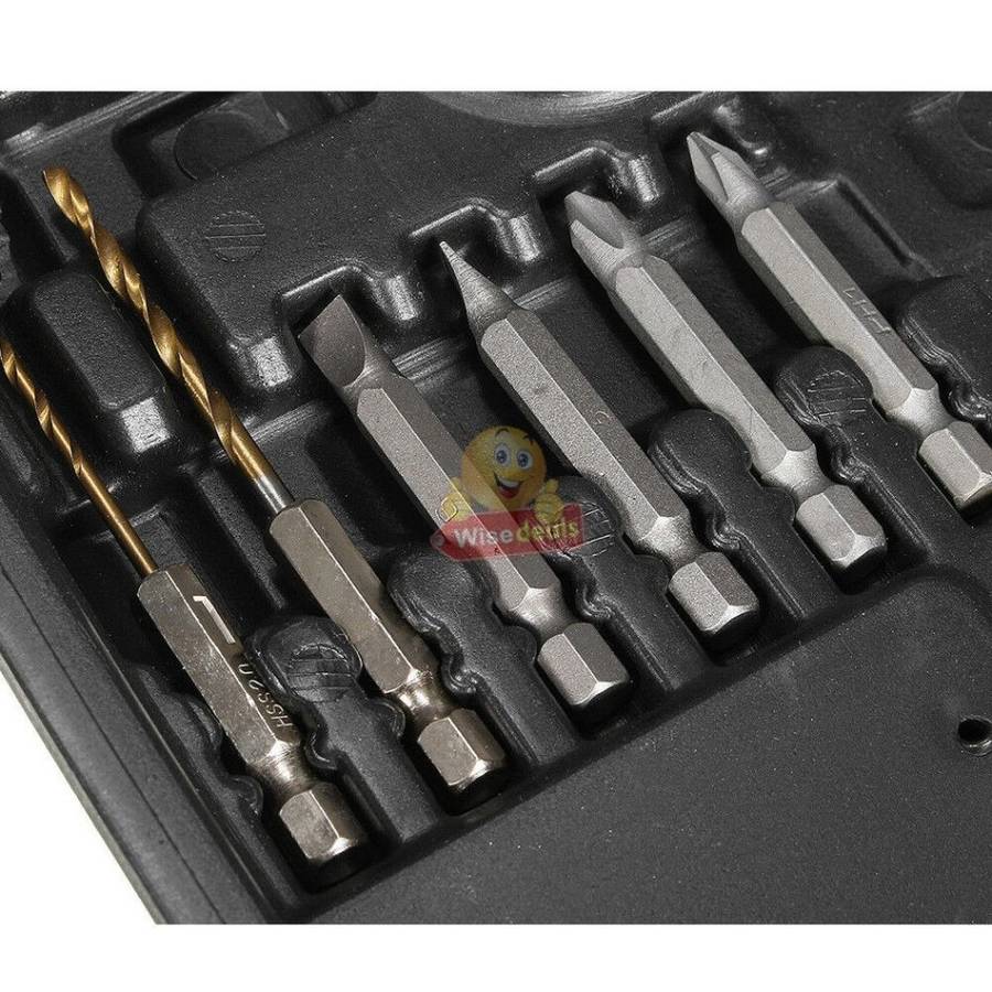 45Pcs Cordless Rechargeable Screwdriver and Drill Set Compact in Carry Case