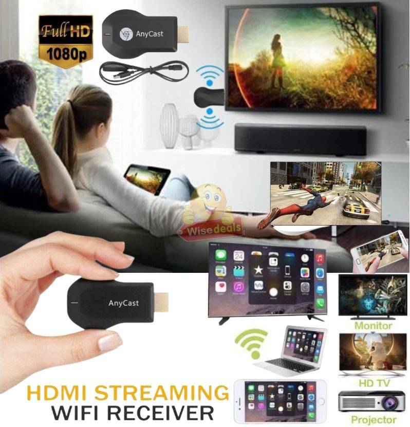 HDMI Streaming WIFI Receiver  See all the contents of your phone on Big Screen, Movies, Play Games