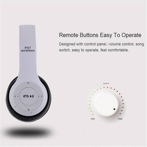 Foldable Wireless Bluetooth Headphones with SD Card function, FM Radio, Song Switching, phone answer