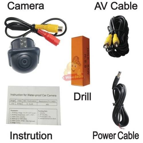 Waterproof HD Rear View Camera  170-degree Wide Viewing Angle