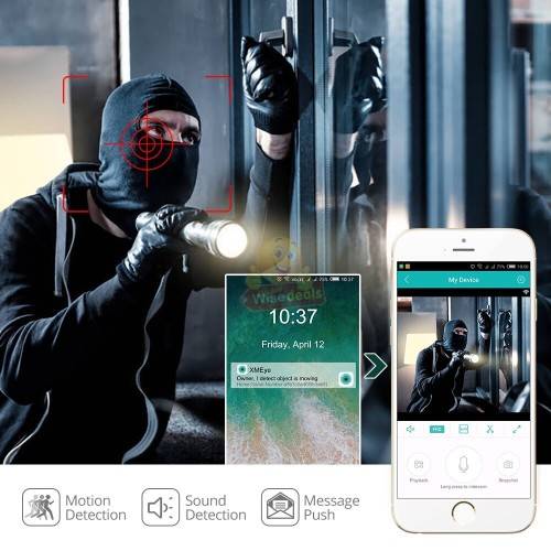 2-in-1 Waterproof Outdoor Panoramic IP Camera with LED Light  V380 Pro App