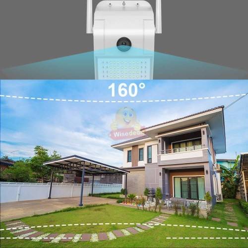 2-in-1 Waterproof Outdoor Panoramic IP Camera with LED Light  V380 Pro App