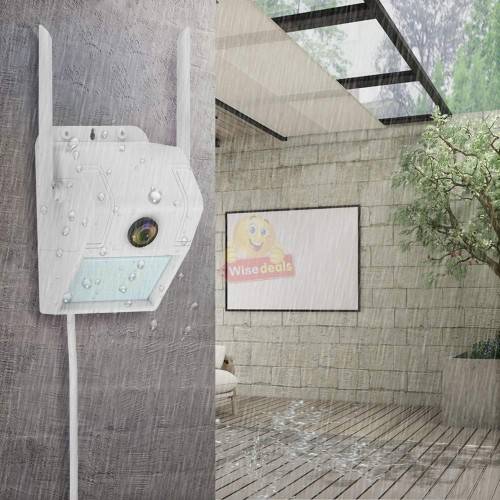 2-in-1 Waterproof Outdoor Panoramic IP Camera with LED Light  V380 Pro App