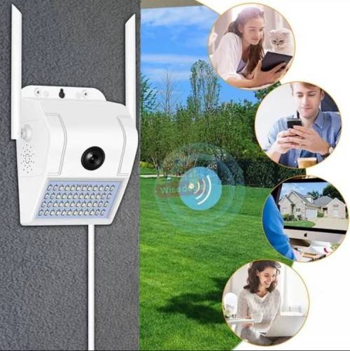 2-in-1 Waterproof Outdoor Panoramic IP Camera with LED Light  V380 Pro App