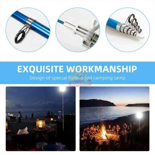 12V Telescopic 4.5m Fishing Rod LED Light, Waterproof, 4600 Lumens etc. - STARTS AT R1 ONLY