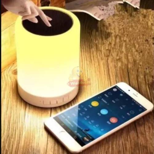 2-IN-1 Bluetooth Speaker and Touch Lamp with Setting for Different Colours, Support SD Card and Aux