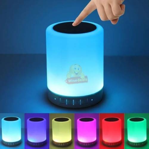 2-IN-1 Bluetooth Speaker and Touch Lamp with Setting for Different Colours, Support SD Card and Aux