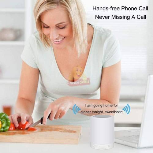 2-IN-1 Bluetooth Speaker and Touch Lamp with Setting for Different Colours, Support SD Card and Aux