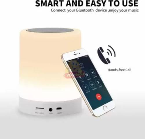 2-IN-1 Bluetooth Speaker and Touch Lamp with Setting for Different Colours, Support SD Card and Aux
