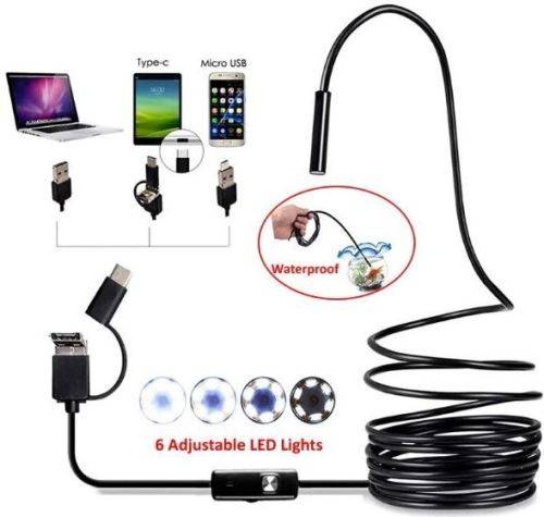 10 Meter 3-in-1 Endoscope Camera with 6 Bright LED Lights - START AT R1 ONLY