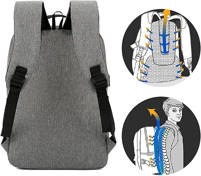 3 Piece Backpack Set, Large Backpack with USB Port and Cable to Charge Devices