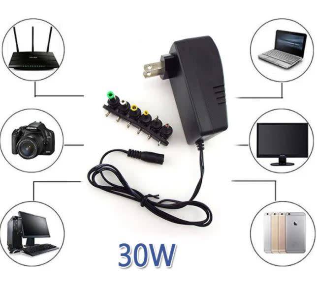 Universal Adjustable AC Adapter Converter Plug, 3V, 4.5V, 6V, 7.5V, 9V and 12V