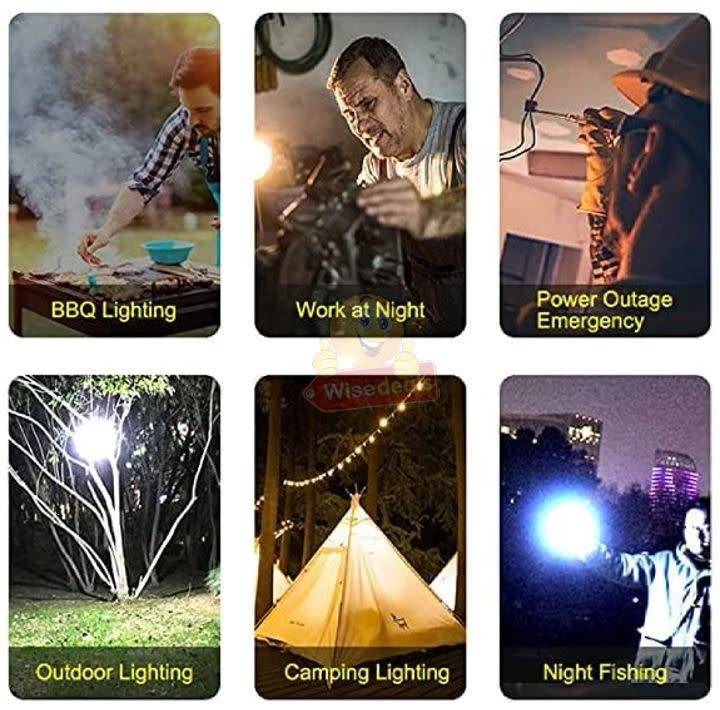 SOLAR 90° Foldable LED Fan Foodball Light, Also Charge with USB, Waterproof