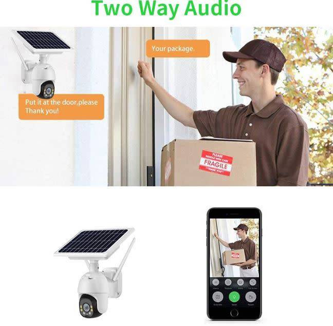 4G Waterproof IP WIFI SOLAR Camera, Day and Night Vision, Two-Way Audio, Support SD Card
