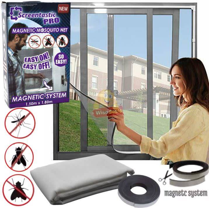 DIY Magnetic Mosquito & Insect Screening Net Kit 150 x 180cm, Easy to Install and to Remove
