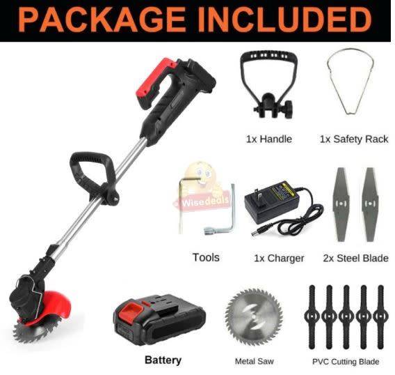 24V Lithium Battery Rechargeable Wireless Lawn Mower and Grass Cutter with Accessories