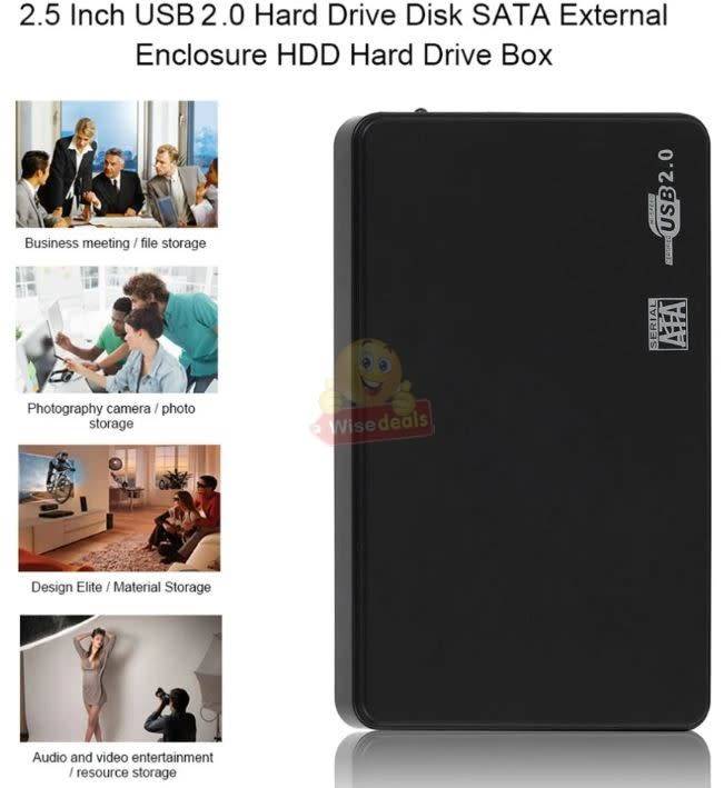 2.5-inch Hard Drive Box SATA USB 2.0 Portable SSD Disk HDD External Hard Disk Enclosure Case