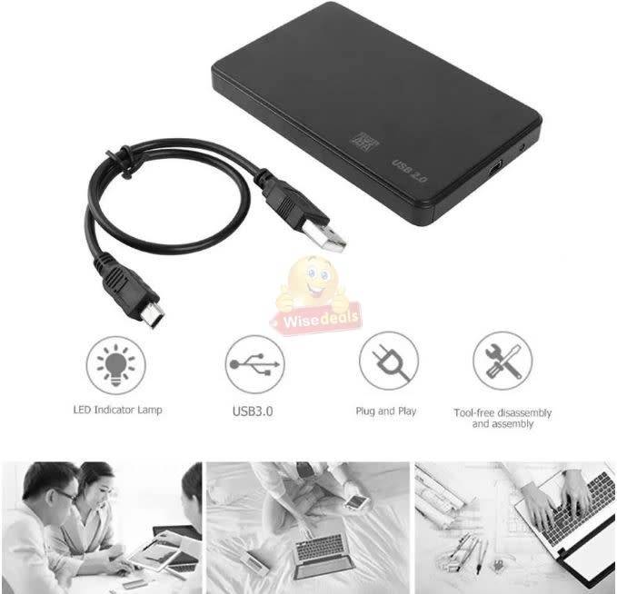 2.5-inch Hard Drive Box SATA USB 2.0 Portable SSD Disk HDD External Hard Disk Enclosure Case