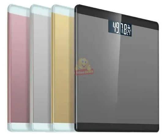 Tempered Glass Electronic Scale with LED Weight Display, Battery Reminder, with Anti-Slip Base