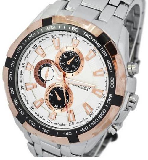 CURREN Luxury Mens Military Wrist Watch in White Gold - Relogio Masculino