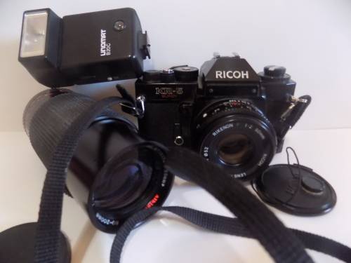 Vintage RICOH kr-5 Super Camera, Albinar Lens & Unomat Flash