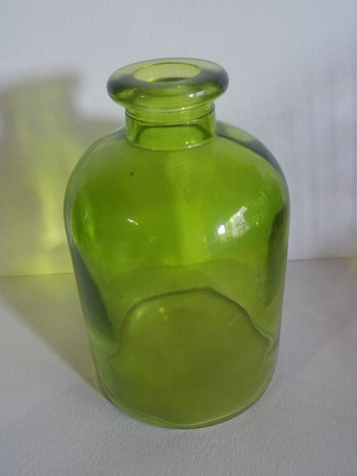 Lovely Solid Green Glass Bottle for Decor
