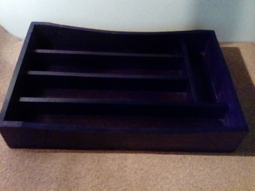 Wooden Pine Dark Stained Cutlery Holder