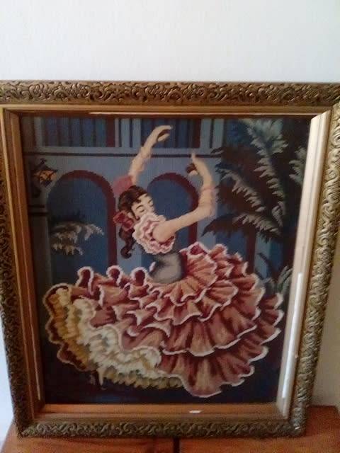 Spanish Dancer Tapestry in Heavy Decorative Frame - Strictly Collection Only