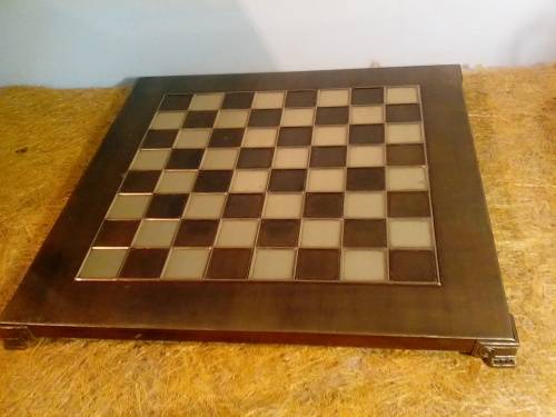 Impressive Copper and Brass with Ornate Feet Chess Board