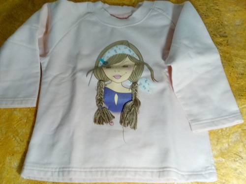 Girls Pink Q Tee Top - Age 2 - 3 Years