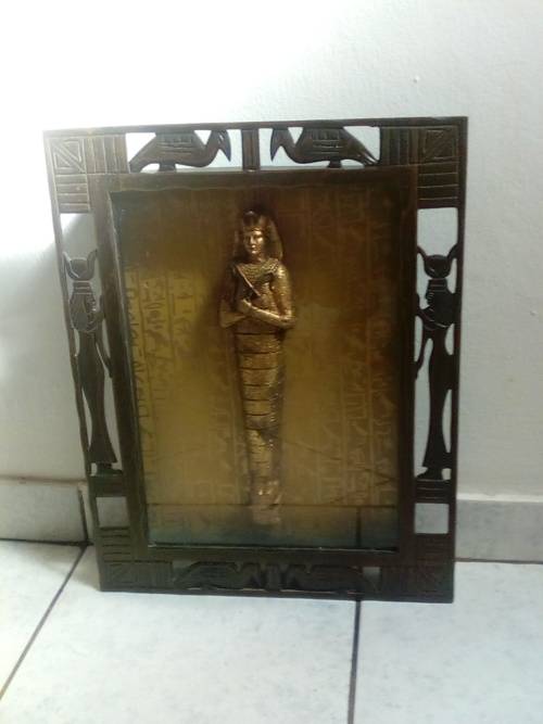 Large Egyptian Theme Wall Hanging  - Carved Box Frame - Collection Only