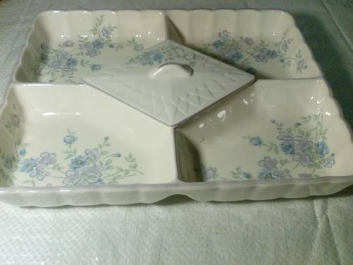 Large & Heavy Decorative Snacks and Dip Tray - Made in Japan