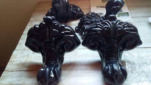 Four Large Decorative Claw Design Metal Feet for a Bath