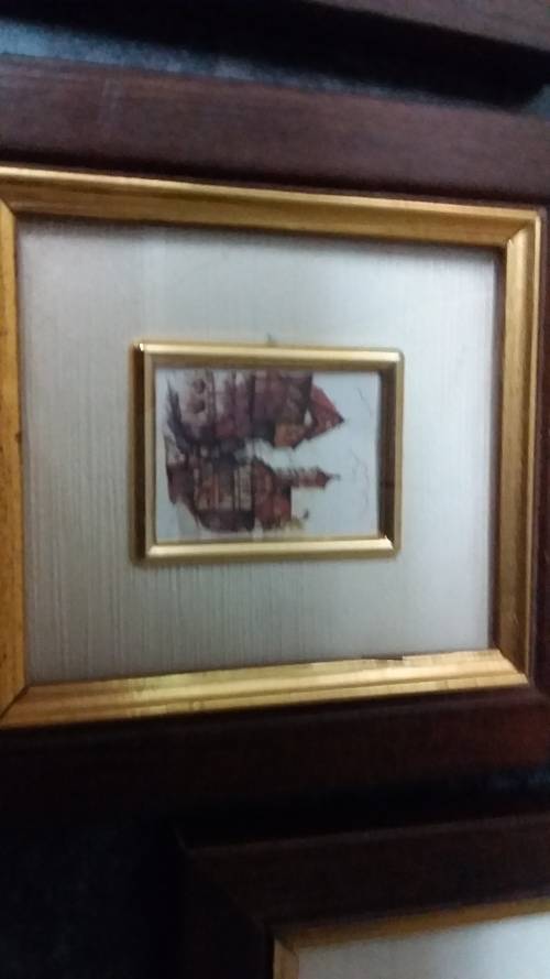 Five small frames with miniature art - not vintage