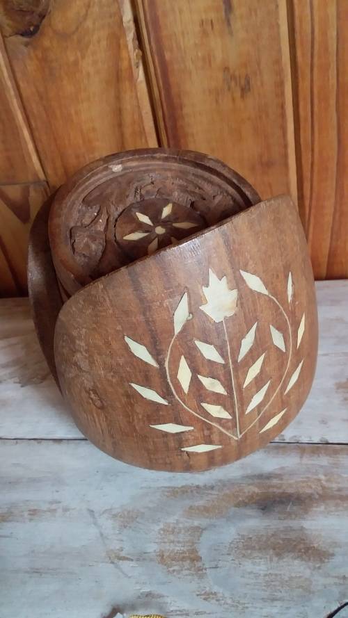 Wood with Overlays Coaster Set from India - See Description