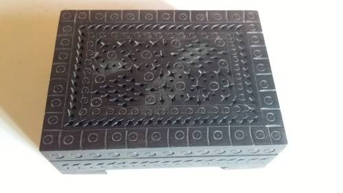 Wooden Black Trinket Box with Pierced Design