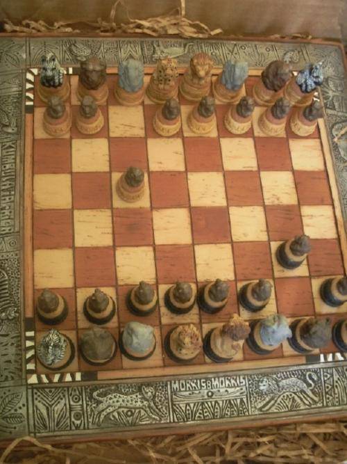 Kumbula Africa Miniature Animal Chess Set