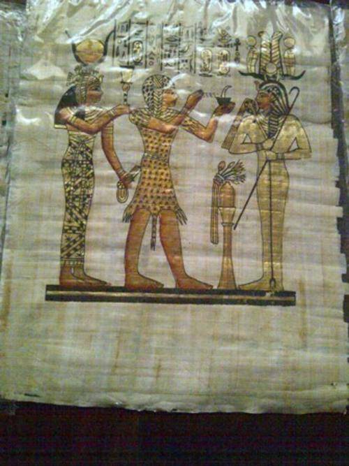 Egyptian Art on Woven Reed - type Paper #3
