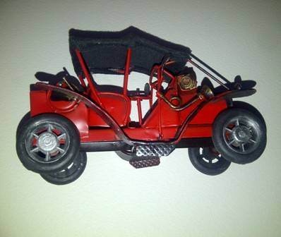 Red Metal Replica of Vintage Car (Postage R35)