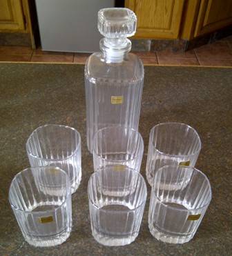 Old Fashioned Decanter & Six Tumblers - Luminarc France