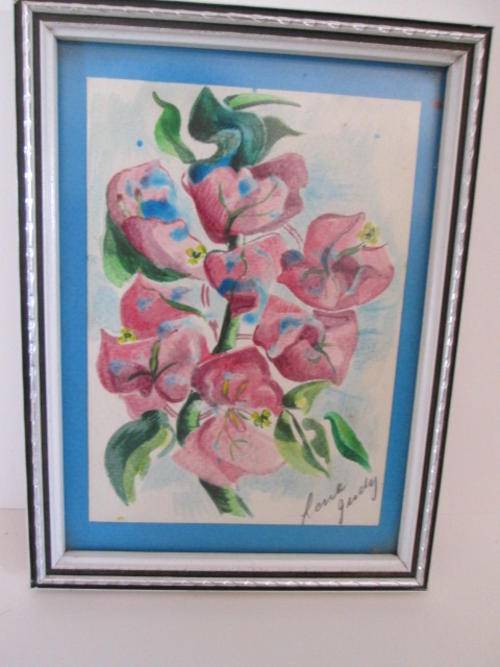 Small Framed Water Colour of Flowers