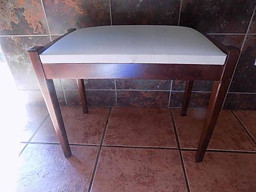 Genuine Wooden Stool with Leatherette Top