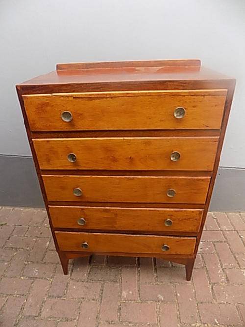 Impressive Two Tone Genuine Wooden Five Deep Drawer Chest