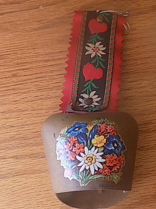 Very Old Salzburg Brass Cow Bell with Strap
