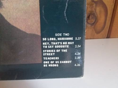 Songs of Leonard Cohen Vinyl LP 1971