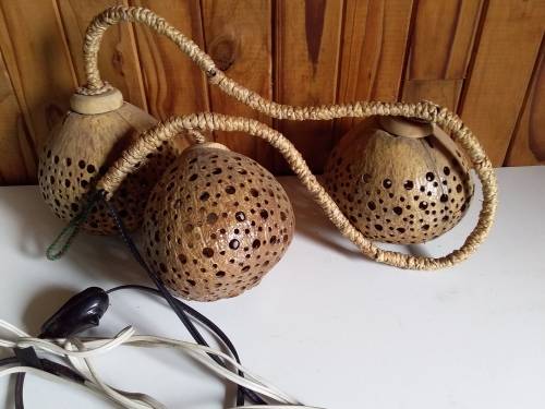 Second Hand Natural Wood Globe Covers for Light Fitting - See Description