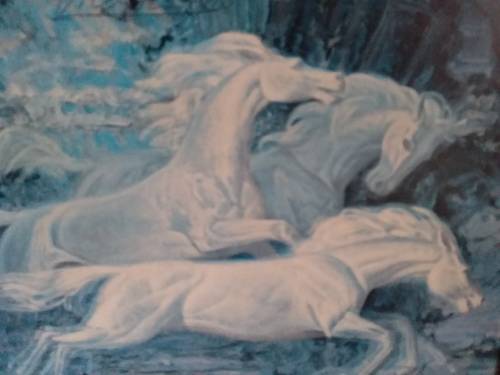 Framed Trechikoff Print of Horses