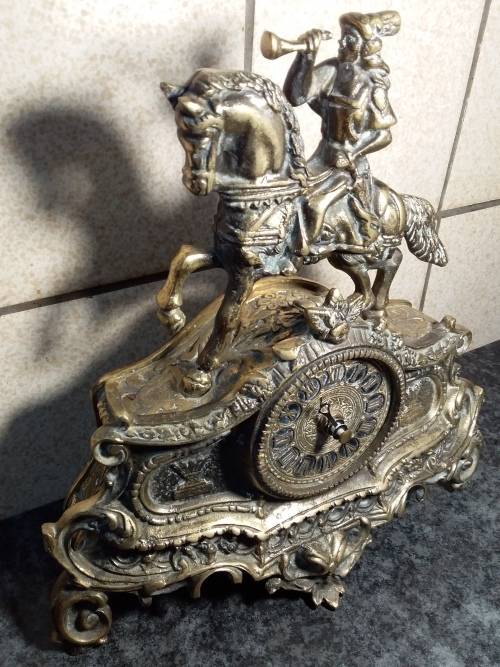 Vintage Heavy and Ornate Brass Cast Clock