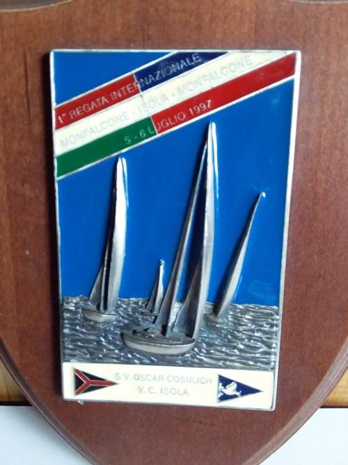 1997 Wood and Metallic Metal International Regata Plaque